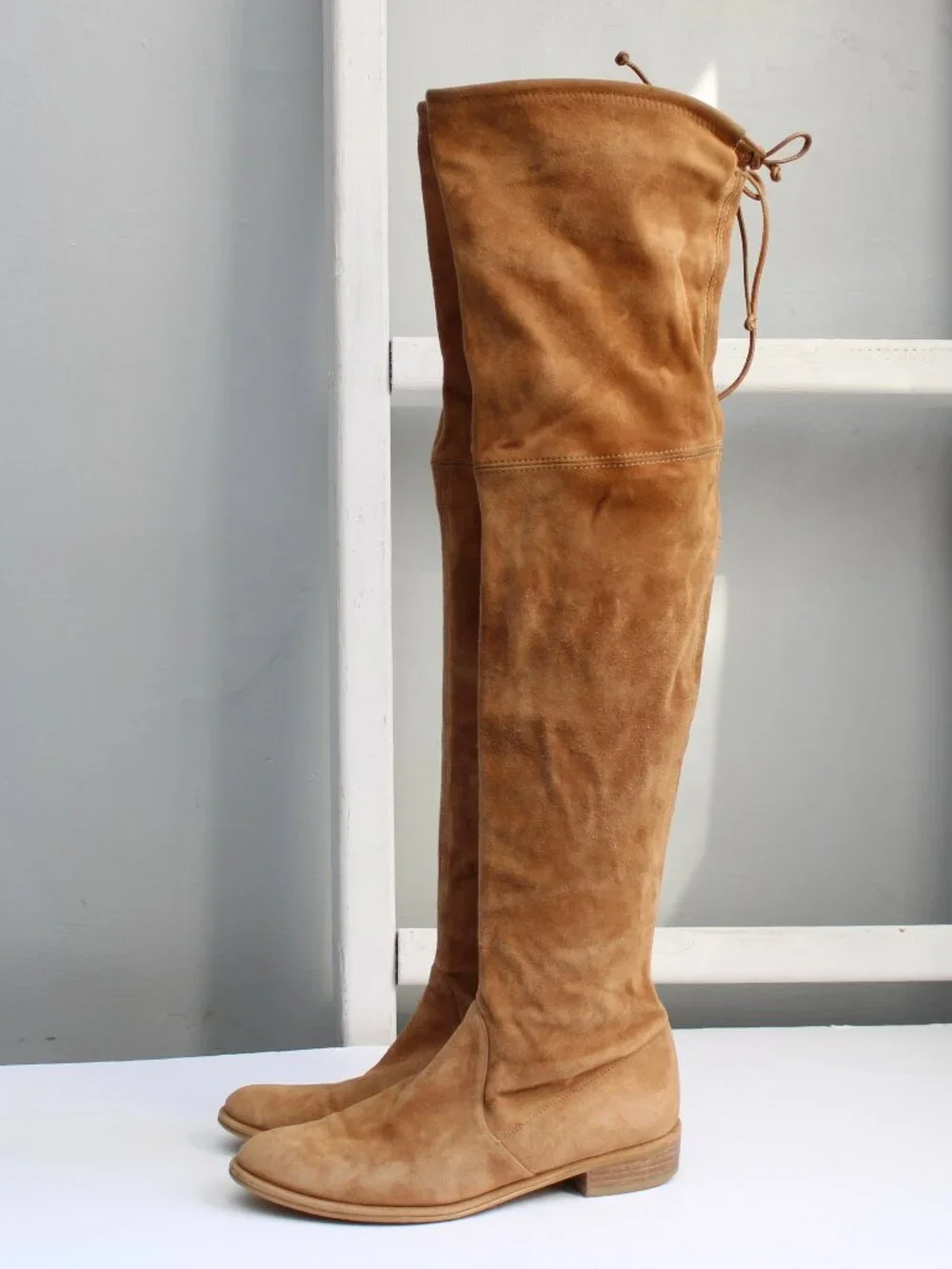 Stuart Weitzman Russel Bromley Lowland Over The Knee High Suede Boots Brown 7